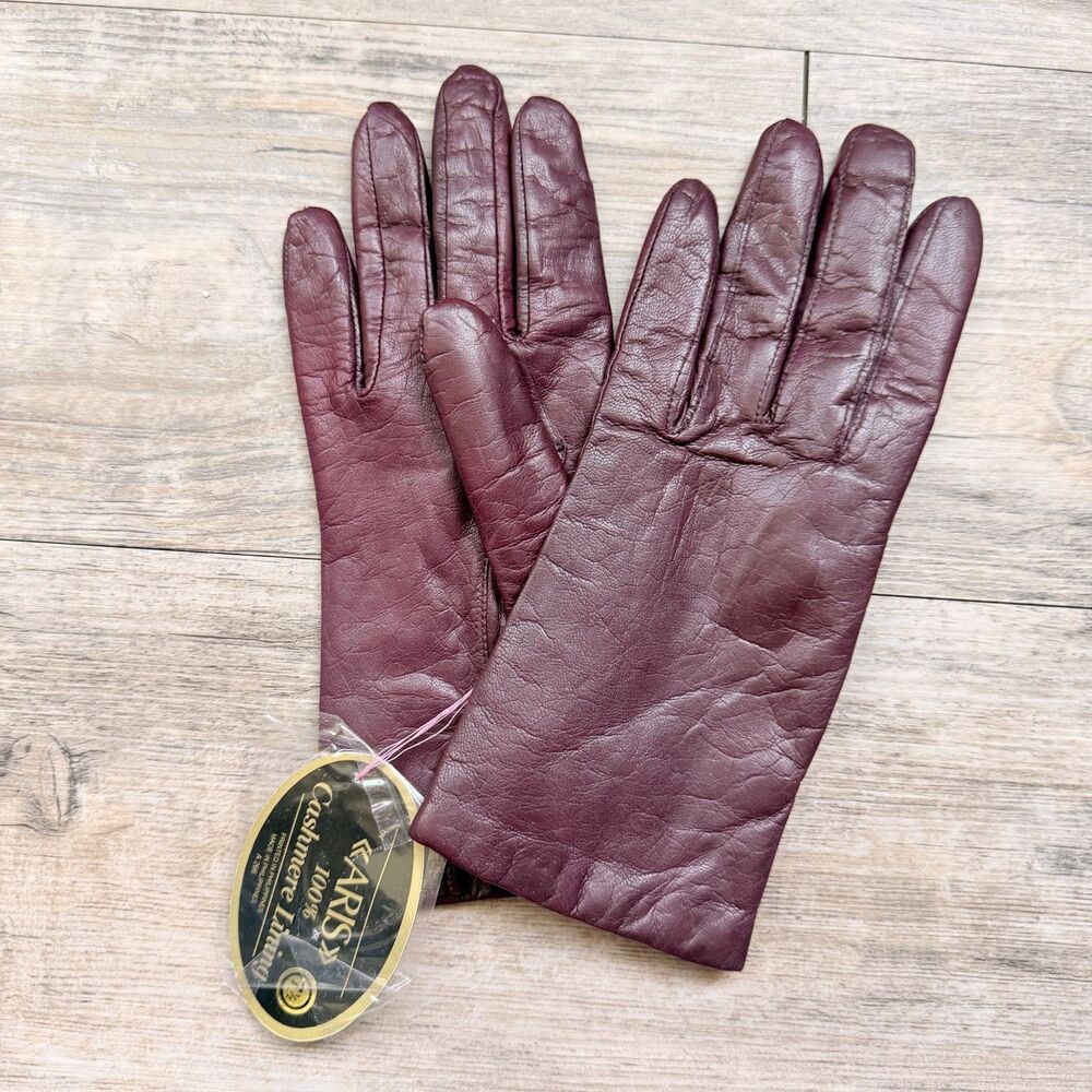 Hestra Women's Maroon Leather Gloves